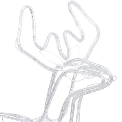 vidaXL Ziemassvētku figūra, ziemeļbriedis, silti balts, 76x42x87 cm
