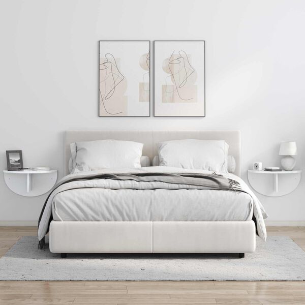 vidaXL Sienas plaukts Augsta spīduma baltā krāsa 48 x 24 x 24 cm