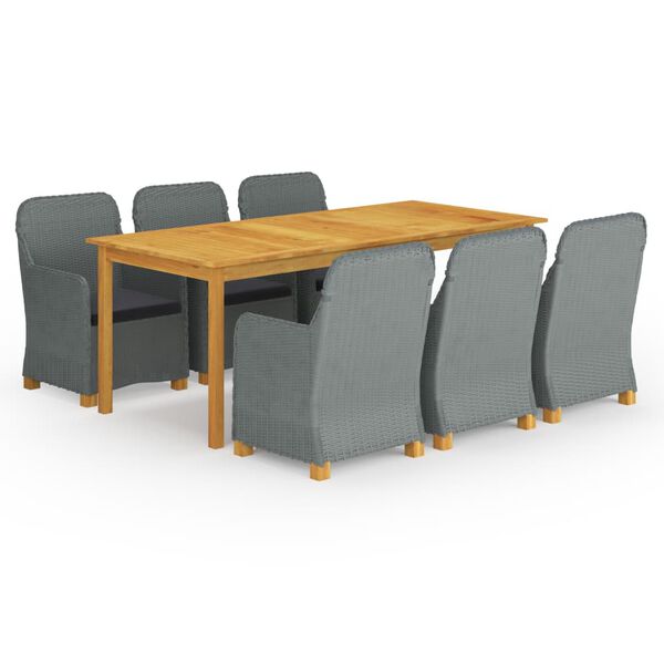 vidaXL 9-daļīgs dārza mēbeļu komplekts, gai&scaron;i pelēks