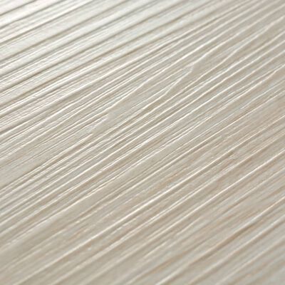 vidaXL grīdas dēļi, pašlīmējoši, 5,02 m², 2 mm, balta ozolkoka PVC
