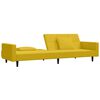 vidaXL 2-vietīga dīvāngulta ar diviem spilveniem, dzeltens samts
