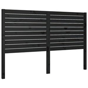 vidaXL gultas galvgalis, melns, 146x4x100 cm, priedes masīvkoks