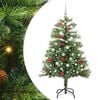 vidaXL Mākslīgā Ziemassvētku eglīte Zaļa 150 cm PVC un metāls