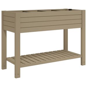 vidaXL augstā puķu kaste, gai&scaron;i brūna, 110x45x79 cm, polipropilēns