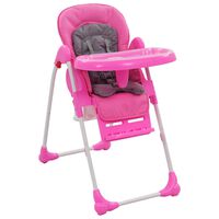 vidaXL bērnu barošanas krēsls, rozā ar pelēku