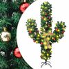 vidaXL Ziemassvētku kaktuss ar statīvu un LED, zaļ&scaron;, 210 cm, PVC