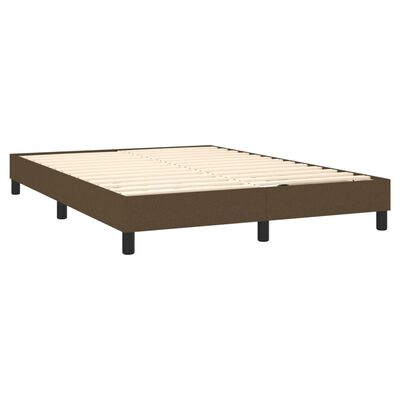 vidaXL atsperu gulta ar matraci, tumši brūna, 140x200 cm, audums