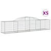 vidaXL arkveida gabiona grozi, 5 gb., 300x50x60/80 cm, cinkota dzelzs