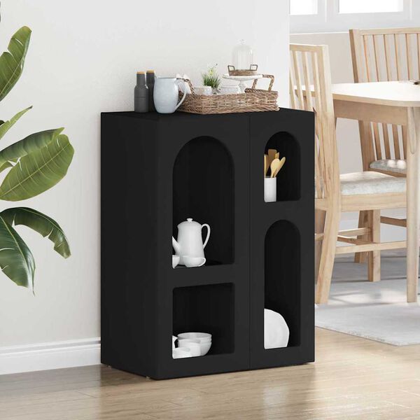 vidaXL Puse Melna 59 x 35 x 80.5 cm Inženierijas koks