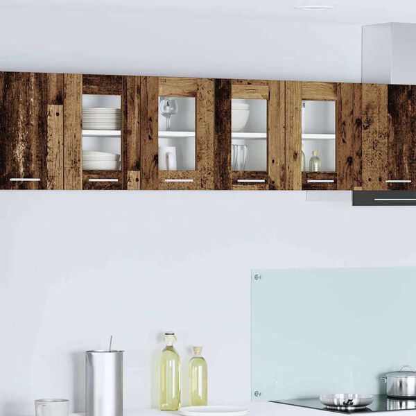 vidaXL Piekarams skapītis ar durvīm 2 pcs Vecs koks 60 x 31 x 40 cm