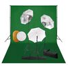 vidaXL fotostudijas komplekts &ndash; lampas, lietussargi, fons, reflektori