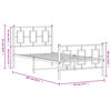 vidaXL gultas rāmis ar galvgali un kājgali, melns metāls, 90x200 cm