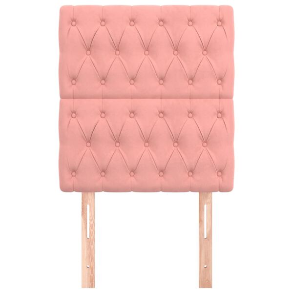 vidaXL galvgalis, rozā, 80x7x118/128 cm, samts