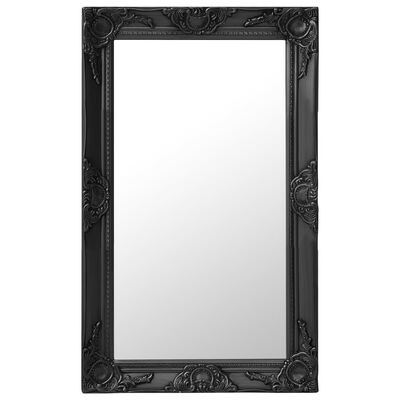 vidaXL baroka stila sienas spogulis, 50x80 cm, melns