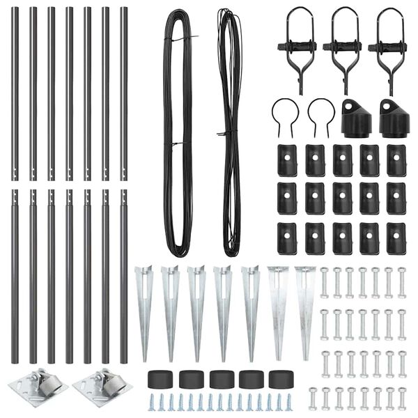 vidaXL Žoga āķis 7 pcs Pelēka Tērauds