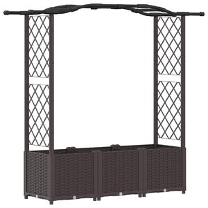 vidaXL Pacelta gulta ar treliem un jumtu Brūna 164 x 40 x 142 cm PP