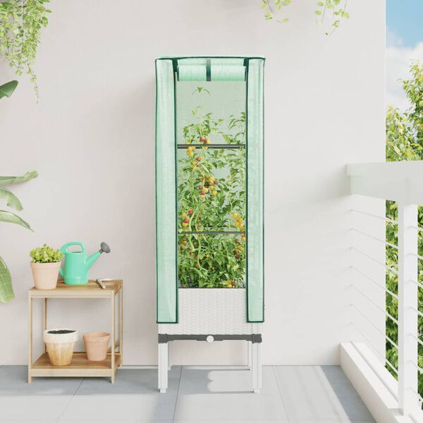 vidaXL paaugstināta puķu kaste ar pārsegu, 40x40x140 cm