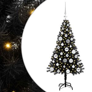 vidaXL Ziemassvētku eglīte Melna 120 cm PVC
