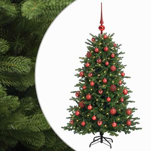 vidaXL Mākslīgā Ziemassvētku egle ar bumbiņu 120 cm 150 LED