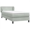 vidaXL Box Spring Gulta ar matraci Gai&scaron;i pelēks 100x220 cm Velvet