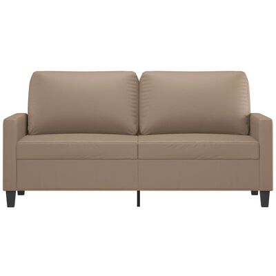 vidaXL divvietīgs dīvāns, kapučīno krāsa, 140, mākslīgā āda