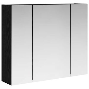 vidaXL Vannas istabas spoguļu skapis Melns ozolkoks 60 x 14,5 x 50 cm