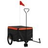 vidaXL velosipēda piekabe, 45 kg, melna un oranža, dzelzs