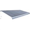 vidaXL salokāma markīze, manuāli regulējama, 600 cm, zila/balta