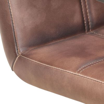 vidaXL konsoles virtuves krēsli, 6 gab., bružāti brūna dabīgā āda