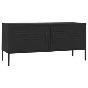 vidaXL TV skapītis, 105x35x50 cm, tērauds, melns