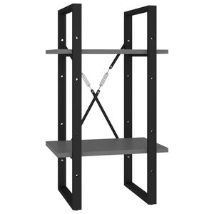 vidaXL 2-līmeņu grāmatu plaukts, pelēks, 40x30x70cm, inženierijas koks