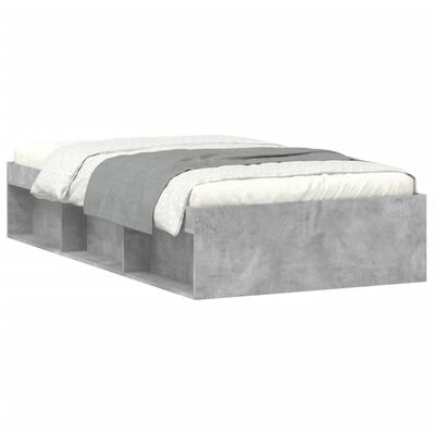 vidaXL gultas rāmis, betona pelēks, 90x190 cm