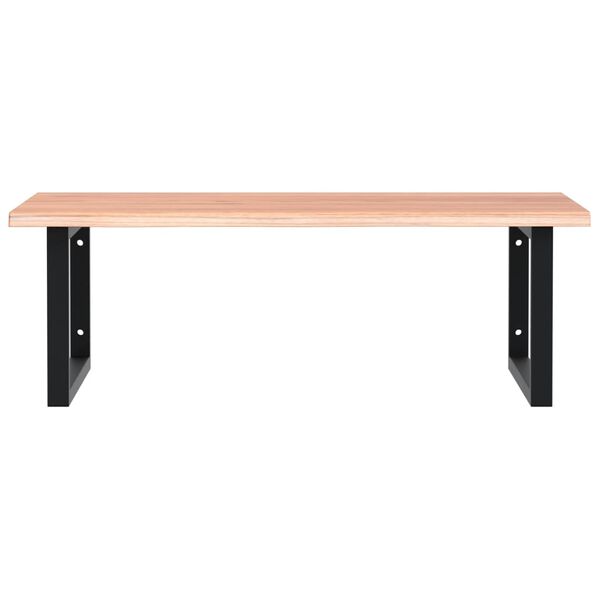 vidaXL izlietnes plaukts, stiprināms pie sienas, tērauds, ozola koks