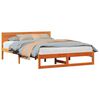 vidaXL Gultas rāmis Vaks brūns 140 x 200 cm Ciets priedes koks