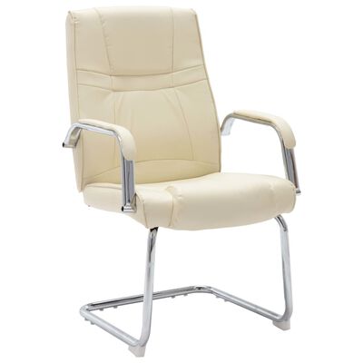 vidaXL konsoles biroja krēsls, krēmkrāsas mākslīgā āda