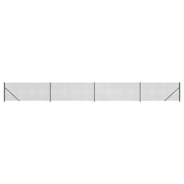 vidaXL stiepļu žogs ar atloku, 1,1x10 m, antracītpelēks