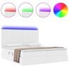 vidaXL Gulta ar uzglabā&scaron;anas vietu un LED Tīra balta 180 x 200 cm
