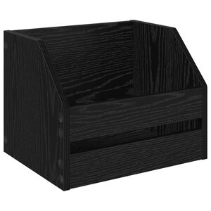 vidaXL Vinila albumu kaste Melns ozols 38 x 30 x 29 cm