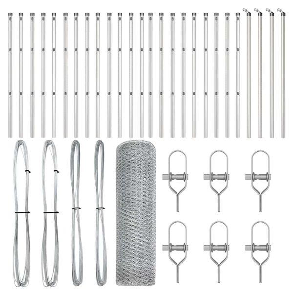 vidaXL Žoga āķis Sudraba 50 x 0,4 m (13 mm siets) Tērauds