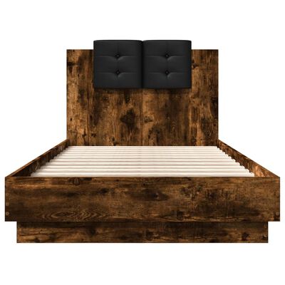 vidaXL gultas rāmis ar galvgali, ozola, 75x190 cm, inženierijas koks