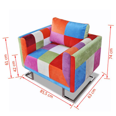 vidaXL atpūtas krēsls ar hroma kājām, tekstilmozaīkas apdare