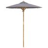 vidaXL Dārza parasols &Oslash; 180 x 230 cm Bambuss Apaļ&scaron; Tum&scaron;i pelēka