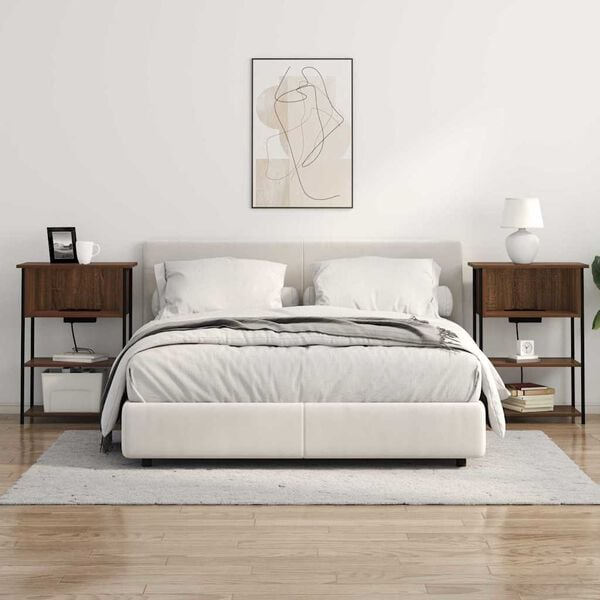 vidaXL Nakts skapītis Brūns ozols 55 x 31 x 76 cm Inženierijas koks