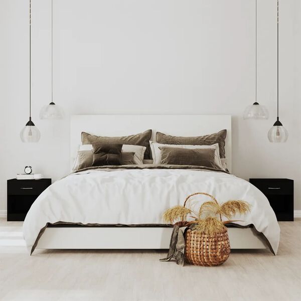 vidaXL naktsskapī&scaron;i ar atvilktnēm, 2 gab., melni