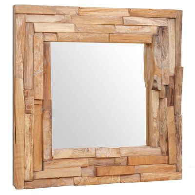 vidaXL spogulis, dekoratīvs, 60x60 cm, kvadrāta forma, tīkkoks