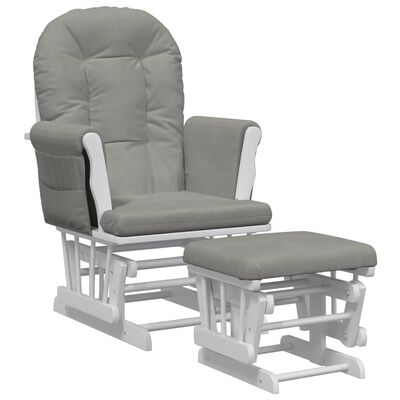 vidaXL šūpuļkrēsls ar kāju balstu, gaiši pelēks audums