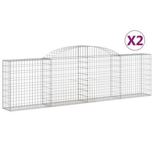 vidaXL arkveida gabiona grozi, 2 gb., 300x30x80/100cm, cinkota dzelzs