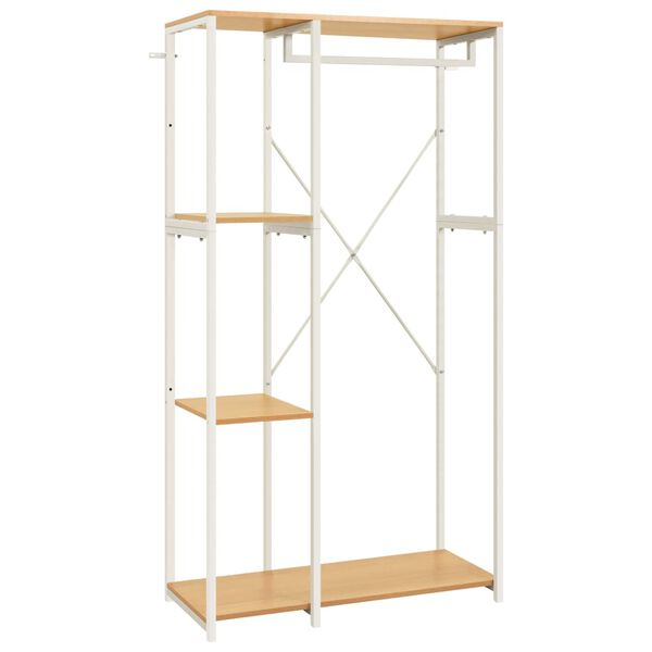 vidaXL drēbju plaukts, 90x40x167 cm, metāls, skaidu plāksne