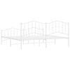 vidaXL gultas rāmis ar galvgali un kājgali, balts metāls, 193x203 cm