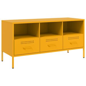 vidaXL TV skapītis, 100,5x39x50,5 cm, tērauds, sinepju dzeltens